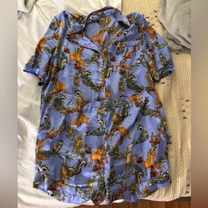 Their Nibs Satin Pajama Set - Woodland Animals